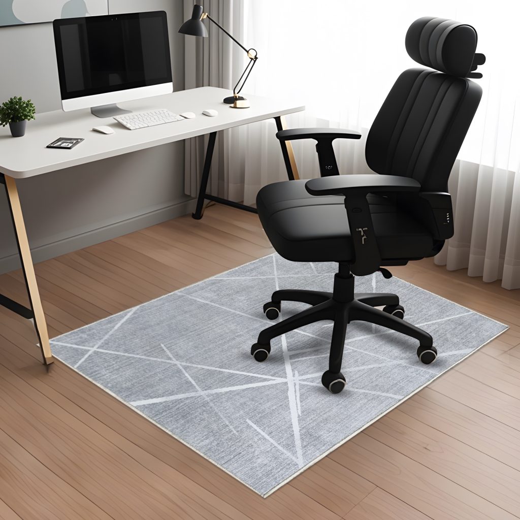 Office Chair Mat for Hardwood Floor, Non-Slip Desk Chair Mat, Gray Line